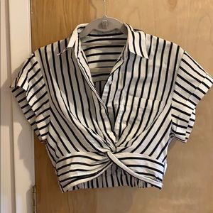 Alexander Wang Striped Crop Top